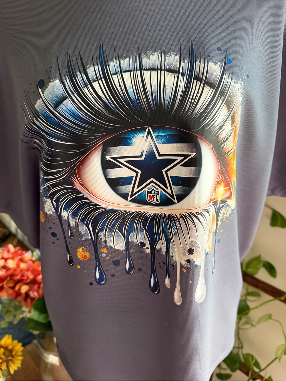 Dallas Cowboys Eye Graphic Tee - Blue, White, Gold Accents